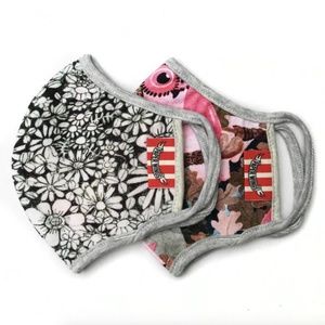 2 Upcycled Organic Cotton Kids Face Masks GM112